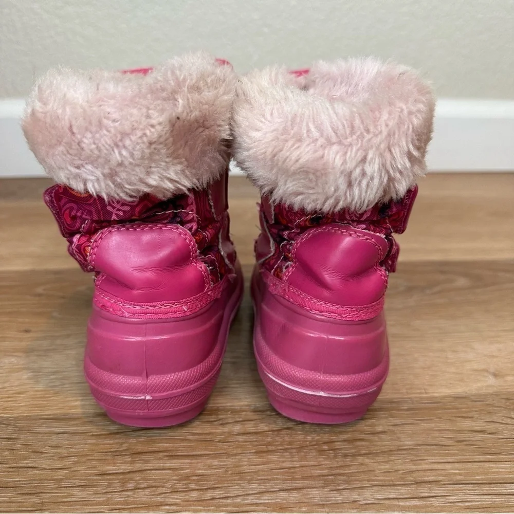 Cat & Jack Girls Size 5/6 Pink Thermolite Faux Fur Snow Boots